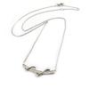 [L7417] - White 'Sissi' Silver Necklace