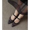 Fashion Mesh Sandals Women's 2025 New Baotou Half Slippers Wear Soft Sole High Heels Outside