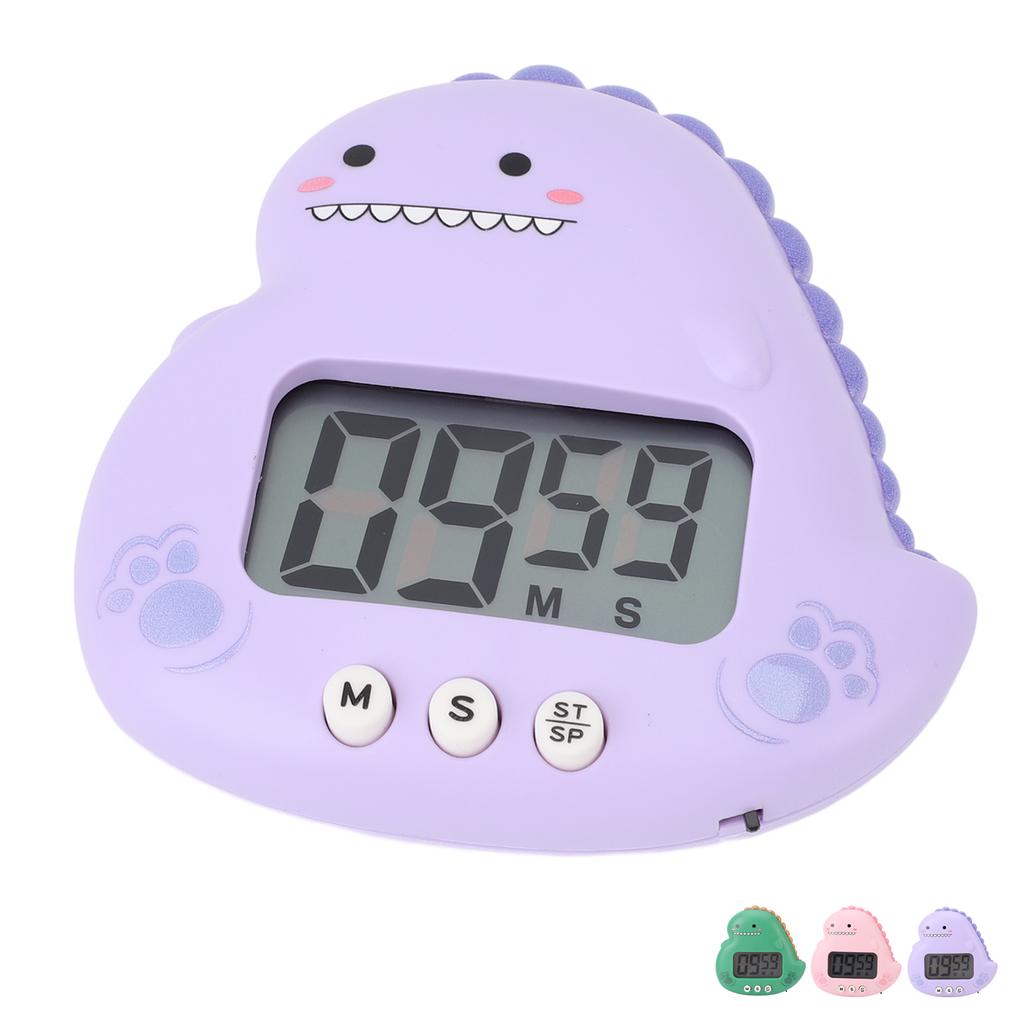 Милый детский таймер с динозавром, большой ЖК-дисплей, громкий будильник, цифровой кухонный таймер, магнитный таймер обратного отсчета