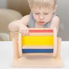 Sensory Rotating Drum Toy Wooden Textile Baby Infant Early Educational Instrument Rotating Color