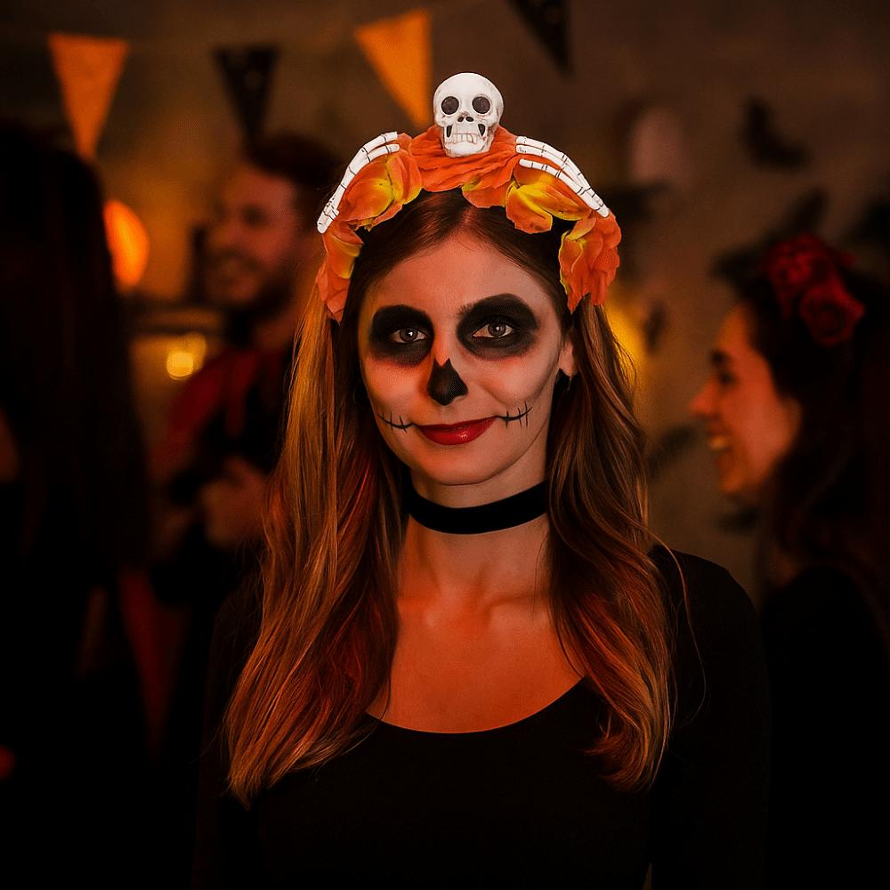 Halloween Decor Halloween Hair Hoop Simulation Flower Gothic Flower Hairband  Girls/Children