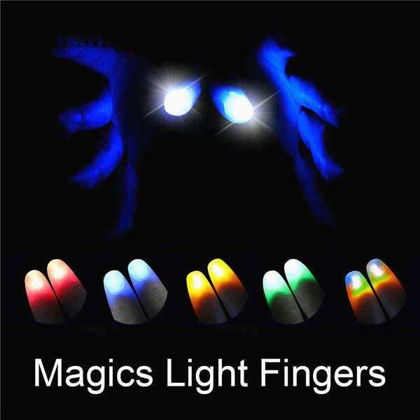 PVC MagicThumb Light Party Stage Glow Fingers Light 2Pcs