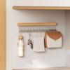Multifunctional Retractable Wooden Hangers with Retractable Hooks - Versatile for Clothing and Kitchen Storage