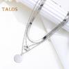 Women Necklace Three-layered Star Pendant Solid Color Hollow Chain Individual Adjustable Length Prom Daily Dating Neck Jewelry Lady Clavicle Necklace
