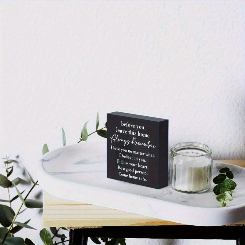 Inspirational Farmhouse Wooden Sign. Primitive Desk Decor for Office, Shelf or Living Room.