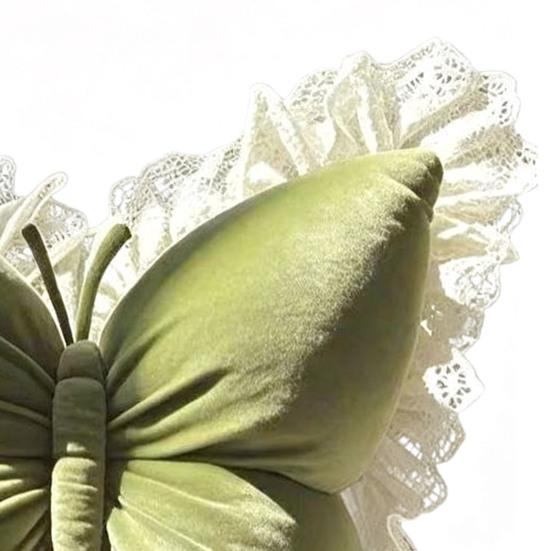 Подушка-плед в форме бабочки, бархатная подушка-бабочка с кружевной отделкой, декоративная подушка для дивана, кушетки, спальни, офисного декора