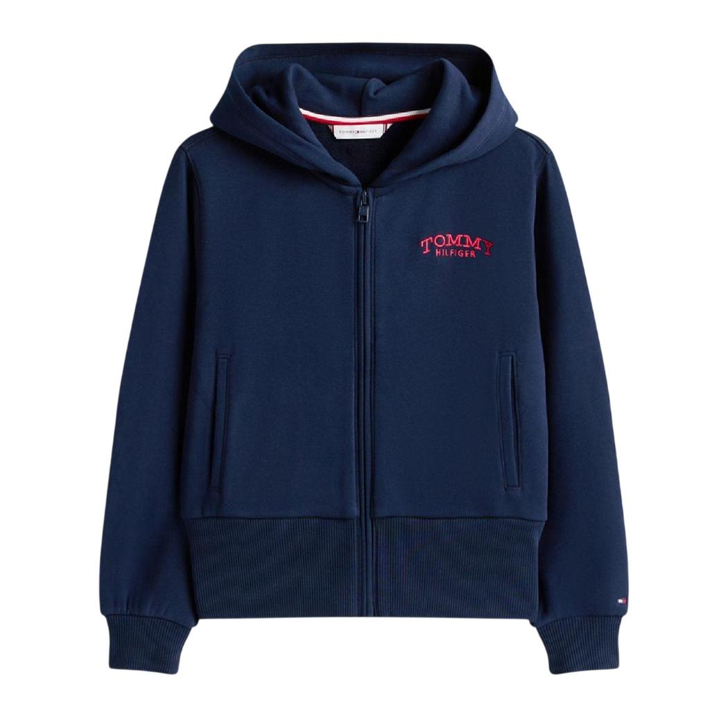 Tommy Hilfiger Childrens/Kids Solid Ribbed Full Zip Hoodie