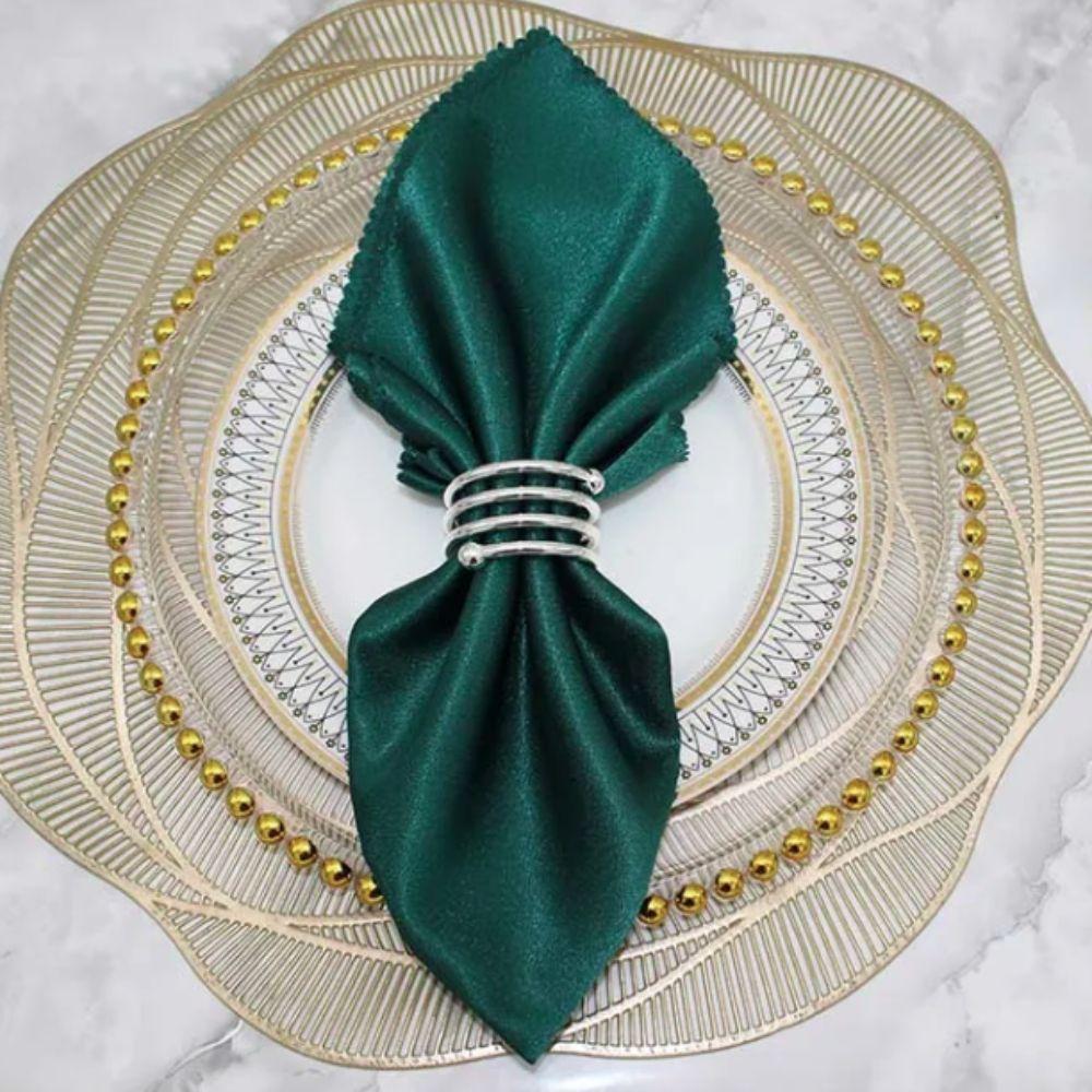 6 шт. Золотые/Серебряные кольца для салфеток в форме пружины, кольца для салфеток с двойными бусинами, свадебные