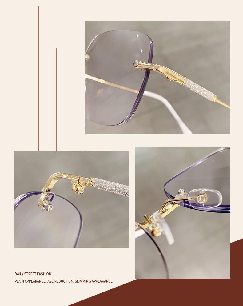 Женские безободковые очки для близорукости с защитой от синего света, фотохромные, меняющие цвет, со звездным дизайном - большая оправа