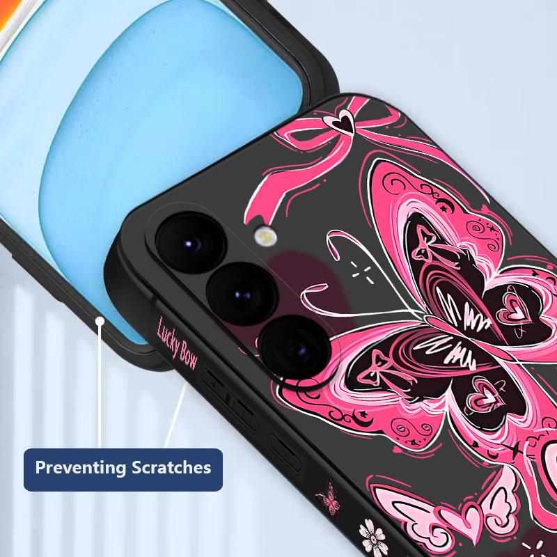 Cool Girl Butterfly Case For Samsung Galaxy S25 Edge S24 Ultra S23 S22 Plus S21 FE A15 A35 A55 A16 A54 A36 A56 A17 5G Capa Funda