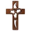 Solid Wood Loveheart Cross Pendant Christian Log Cross Pendant Valentine's Day