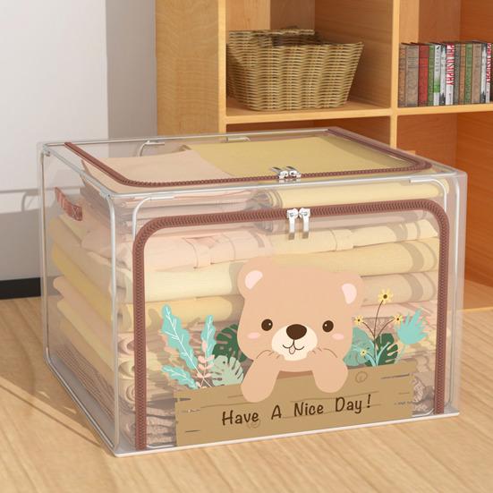 Большая коробка для хранения с ручкой, прозрачный дизайн, застежка-молния, многофункциональная сумка для хранения домашних одеял, органайзер для одежды