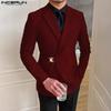 Men Lapel Neck Blazer Long Sleeve One Button Thin Coats