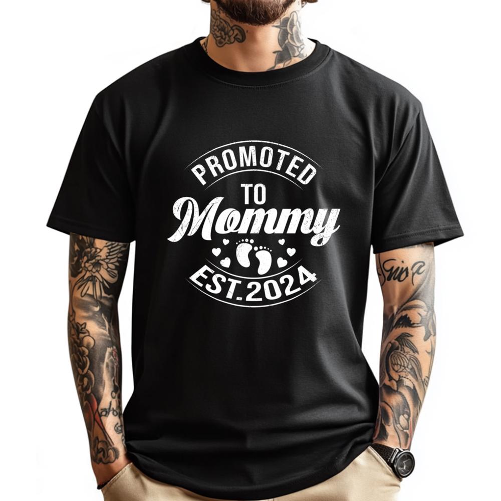 Promoted To Mommy Est 2025 Pregnancy First Time New Mommy Streetwear Men Designer Clothes Mens Clothing - Men's Summer Cotton...