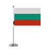 Drapeau De Bureau - Bulgarie - 14 X 21 Cm - Polyester - Impression Recto/verso - Acier Inoxydable