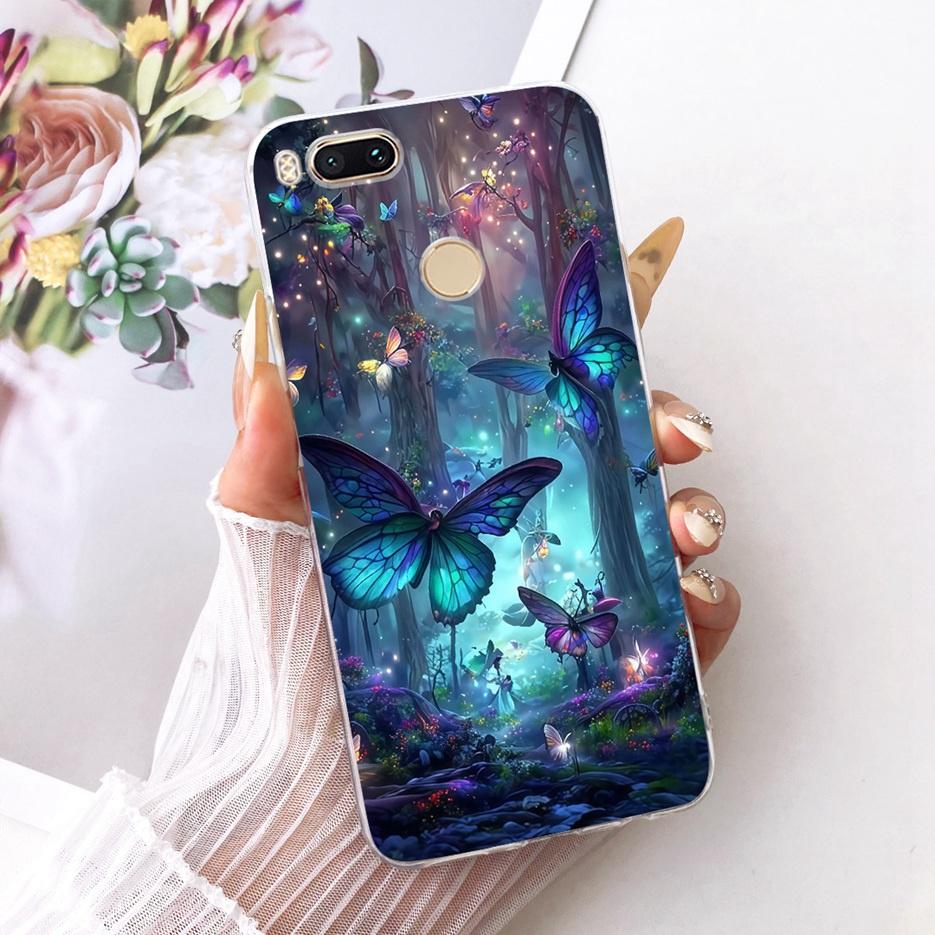 For Xiaomi Mi A1 Case Mi5X Luxury Flowers Butterfly Painted Cover Soft Silicone Phone Case For Xiaomi Mi 5X MiA1 Back Cover Bags