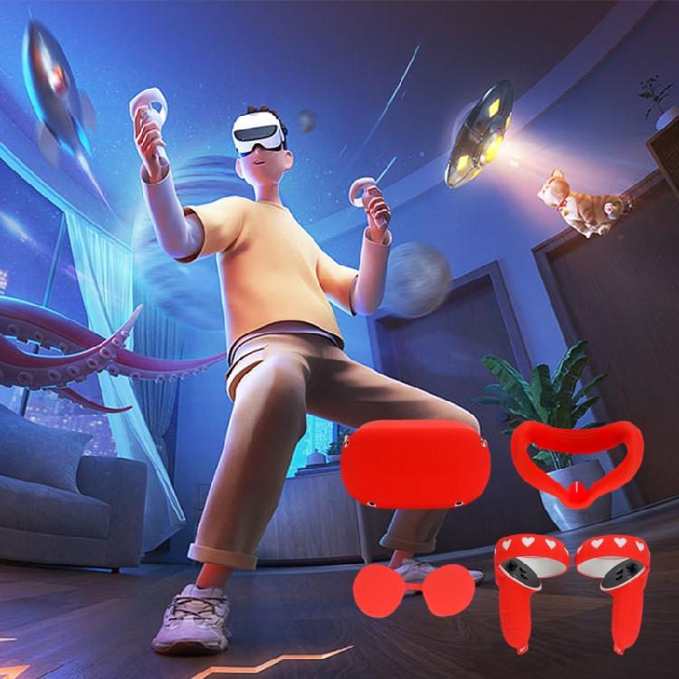 Силиконовый набор чехлов для Oculus Quest 2 для защиты шлема виртуальной реальности