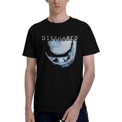 Мужская футболка JOISOMI Группа Disturbed Футболка с коротким рукавом для мужчин С круглым вырезом Спортивные футболки(1)