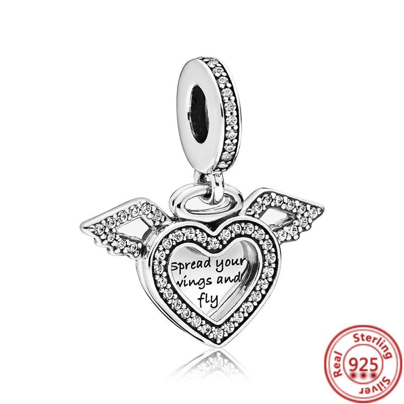 Подходит для оригинального браслета Pantaro Женский DIY Циркон Подарок Новый Аутентичный 925 медь Сердце Корона Эйфелева башня Любовь Ключ Подвеска Шарм Бусины