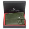 Leather Wallet for Men Ultra Strong Stitching Handcrafted Zip Wallet with 9 Card Slots 2 ID Slots (Green)