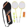 Набор для бадминтона на 2 игрока Низкая вибрация Высокая эластичность Ракетки для бадминтона из железо-алюминиевого сплава Набор с 3 нейлоновыми воланами Чехол для переноски