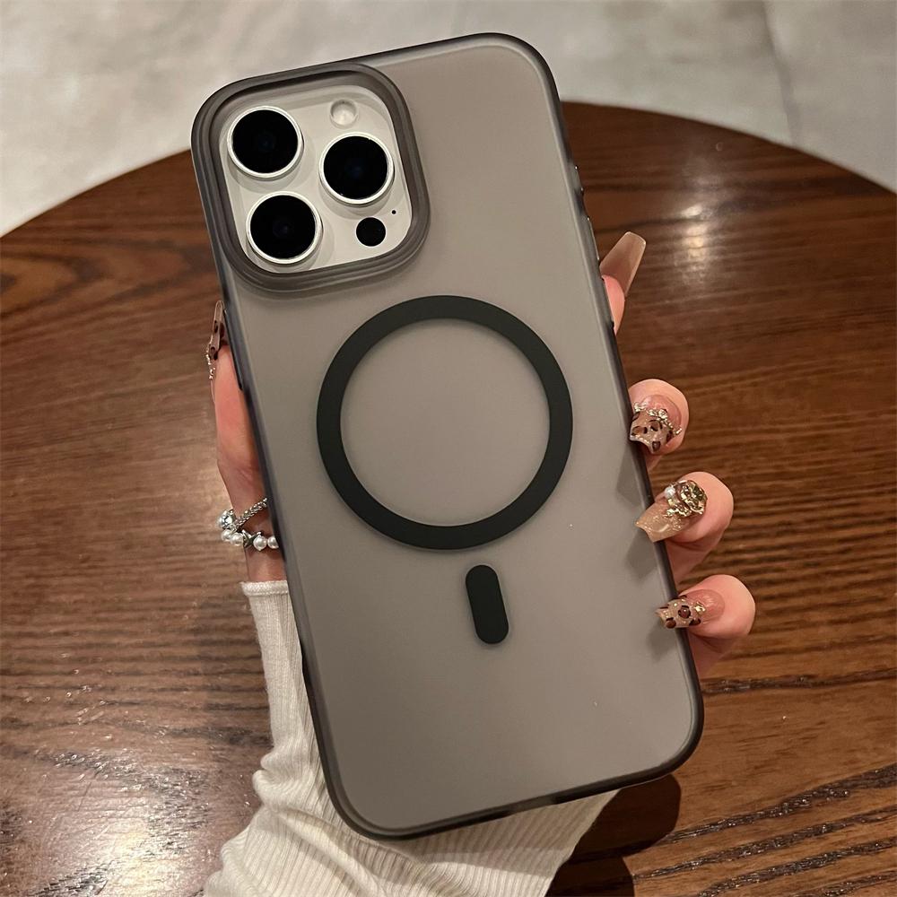 Ультраматовый прозрачный магнитный чехол для беспроводной зарядки Magsafe для iPhone 15 16 Pro Max, жесткий акриловый противоударный чехол