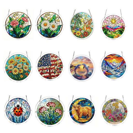 Acrylic Puzzle Sun Catcher with Colorful Light Projection DIY Window Hanging
