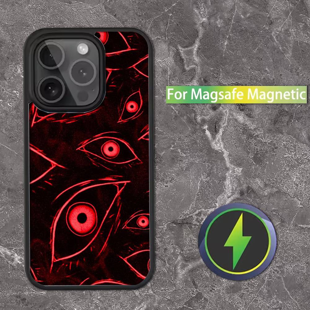 Жуткий Страшный Красный Глаз Чехол для Телефона Для iPhone 17,16,15,14,13,12,11,Pro,Max,Plus,Mini,SE Магнитная Беспроводная Зарядка MagSafe