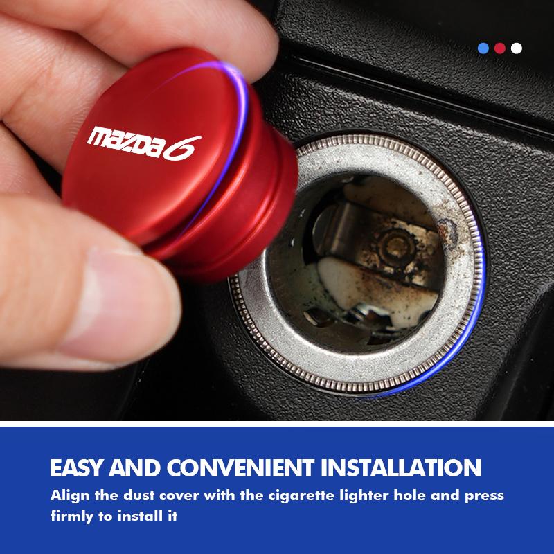 For Mazda Car Accessories Aluminum Cigarette Lighter Dust Cover 2 3 4 5 6 7 8 9 323 626 CX-3 MX-5 30 RX-8 Axela BM4