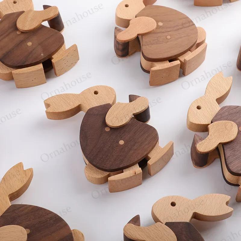 Novel and Creative Wooden Toy Decoration Wooden Little Rabbit Slope Doll Walking Little White Rabbit Home Accessories Decor