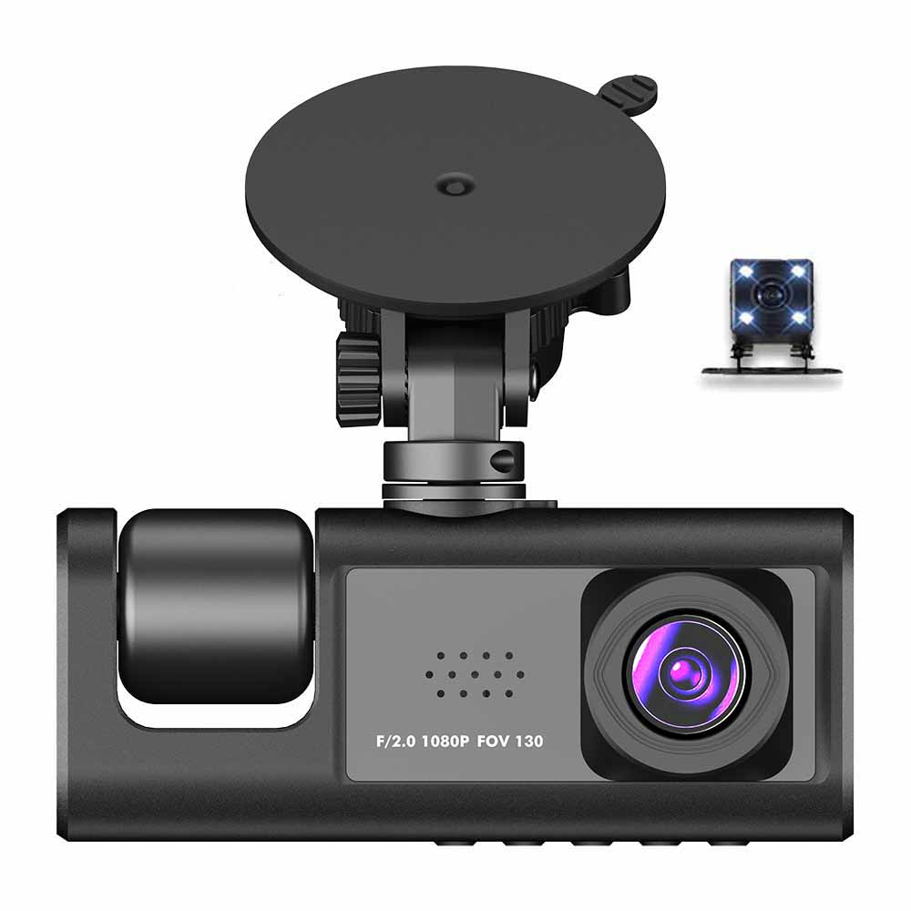 New Icreative Car DVR 3 Cameras Full HD 1080P Dual Lens Car DVR Camera 2.0 Inch IPS Screen Front Rear Recorder Camera