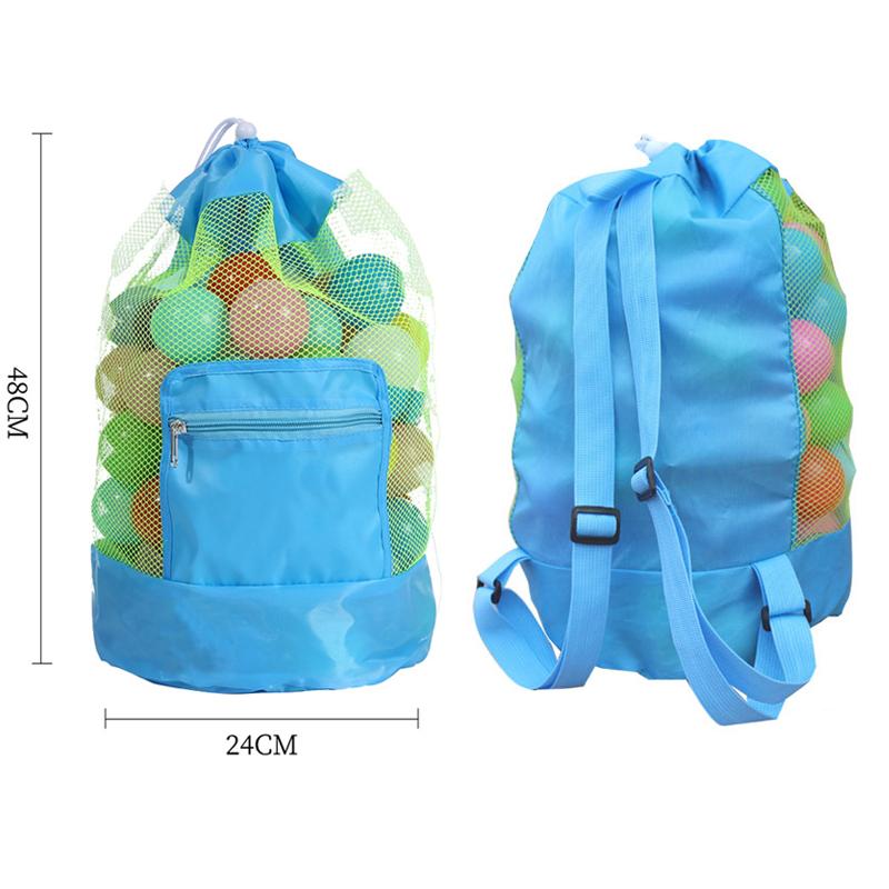 Большая сетчатая пляжная сумка-тоут, прочный пляжный рюкзак на шнурке для песка, игрушки для плавания и бассейна, сумки для хранения мячей, пакеты