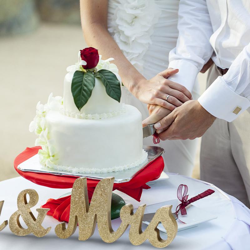 Винтажный стиль, золотые блестящие деревянные буквы Mr & Mrs для свадебного украшения, украшение своими руками