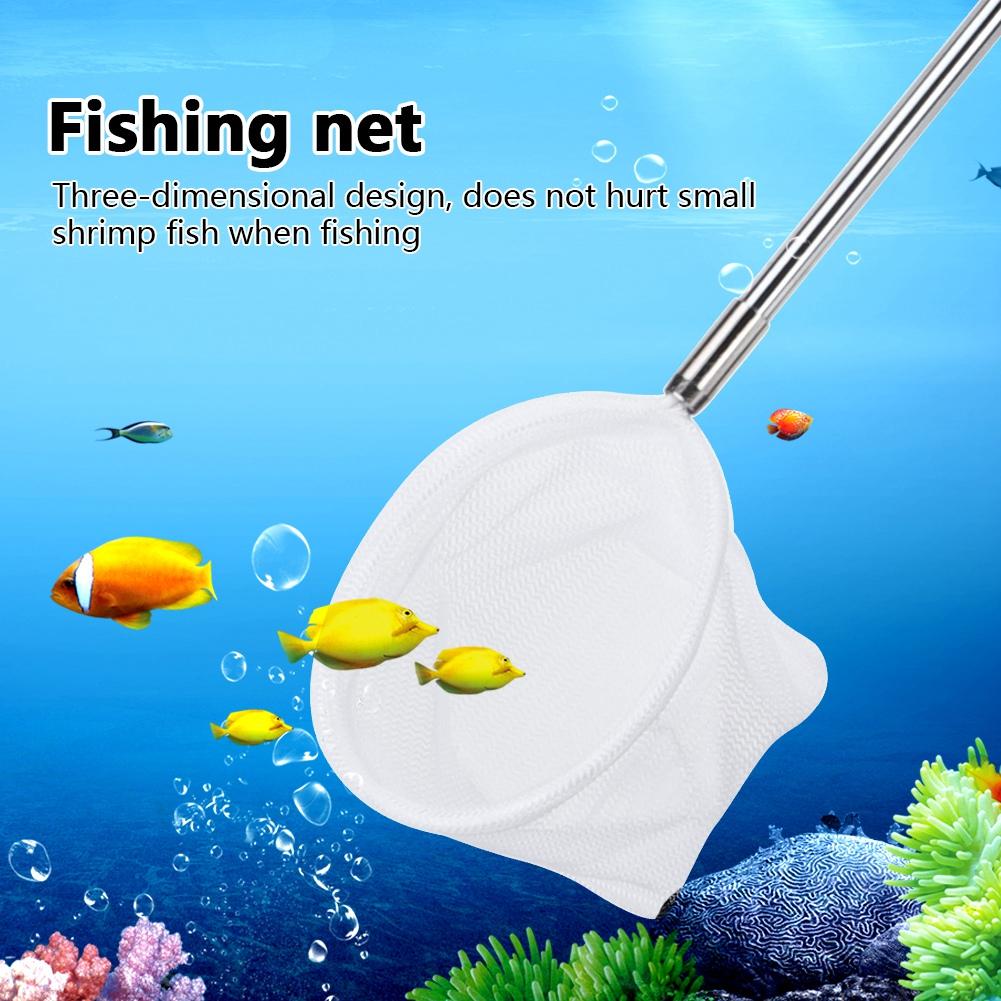 Retractable 3D Square Round Shape Fishing Catching Net Aquarium Shrimp Catch Pocket Mesh