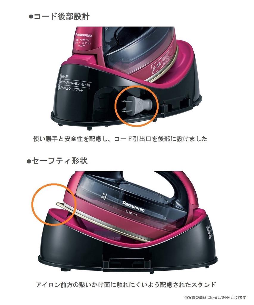 Беспроводной паровой утюг Panasonic W Head Pink NI-WL404-P
