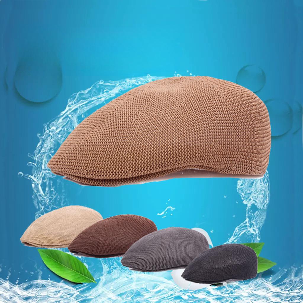 Сетчатая кепка летняя берет мужская сетчатая кепка с язычком утка Англия повседневная шляпа от солнца шляпа Ms. Соломенная бумажная крышка вперед