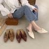 Модные Элегантные Повседневные Полушлепанцы Женские 2025 Лето Новинка Заостренный Носок Удобные Сандалии Слипоны Модный Дизайн с Бантом Прохладные Балетки на Плоской Подошве
