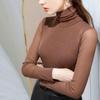 Women's High Neck Velvet Mesh Bottomed Shirt Long Sleeve T-shirt Tight Top