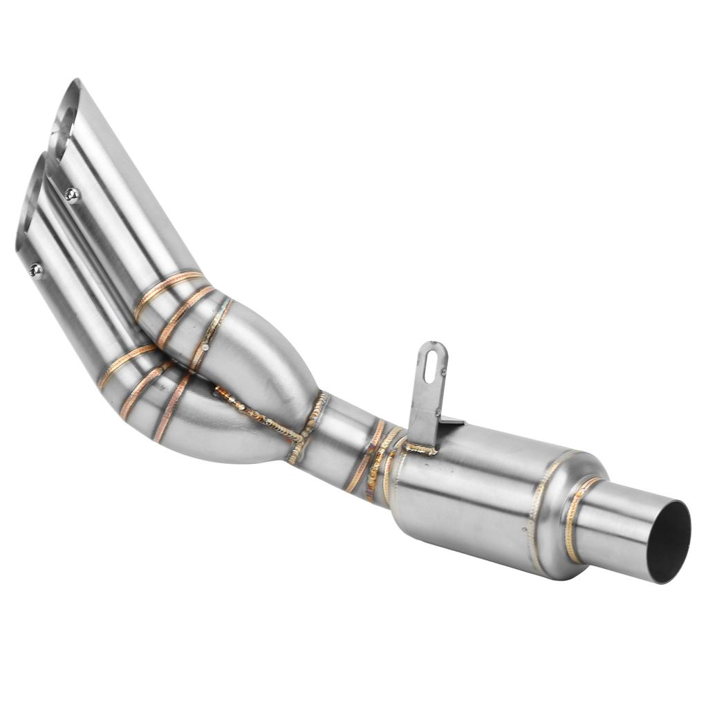 Выхлопная труба среднего звена мотоцикла Двухотверстий глушитель Нержавеющая сталь Замена для Z800