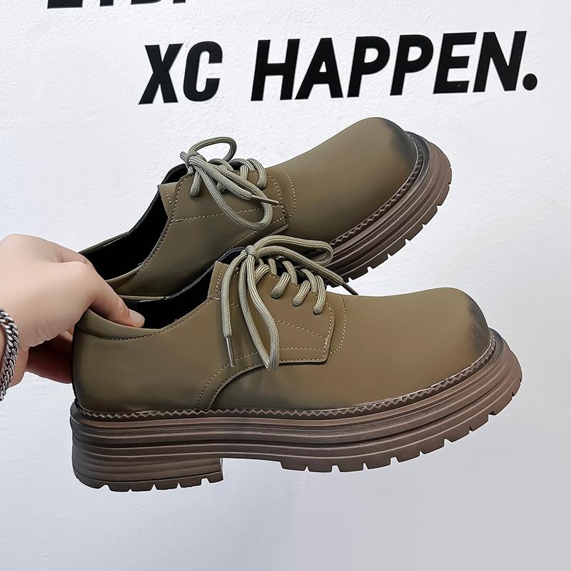 Ботинки Martin мужские на платформе с увеличенным голенищем, туфли дерби в стиле ретро, старые туфли с большой головой, короткие мужские ботинки на шнуровке 24342-A