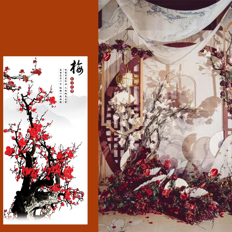 5M Chinese Style Ceiling Drapery Wedding Ceiling Drapery Curtain Panel Roof Canopy Draping Fabric Church Hotel Hall Decor