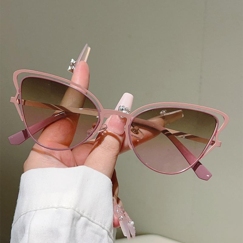 Винтажные очки с защитой от синего света для женщин, роскошные очки для коррекции близорукости на заказ, металлические очки новой формы «кошачий глаз»