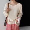 2025 Spring Women Solid New Sweaters Knitting Basic Fashion O-Neck Style Loose Pullover Sweater