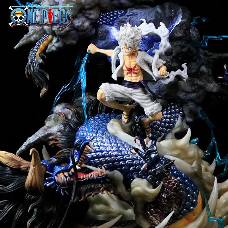 Hot Sell 23cm New Pirate King Handmade Nica Lufei Vs Longkaiduo Statue Anime Model Tide Play Ornament Handmade Holiday Gift