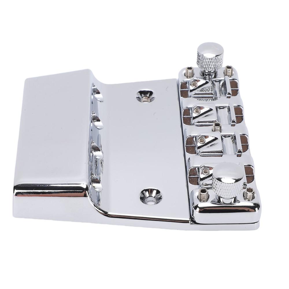 Silver Bass Bridge Metal Saddle Bridge Premium Bass Guitar Bridge For Guitar Repair