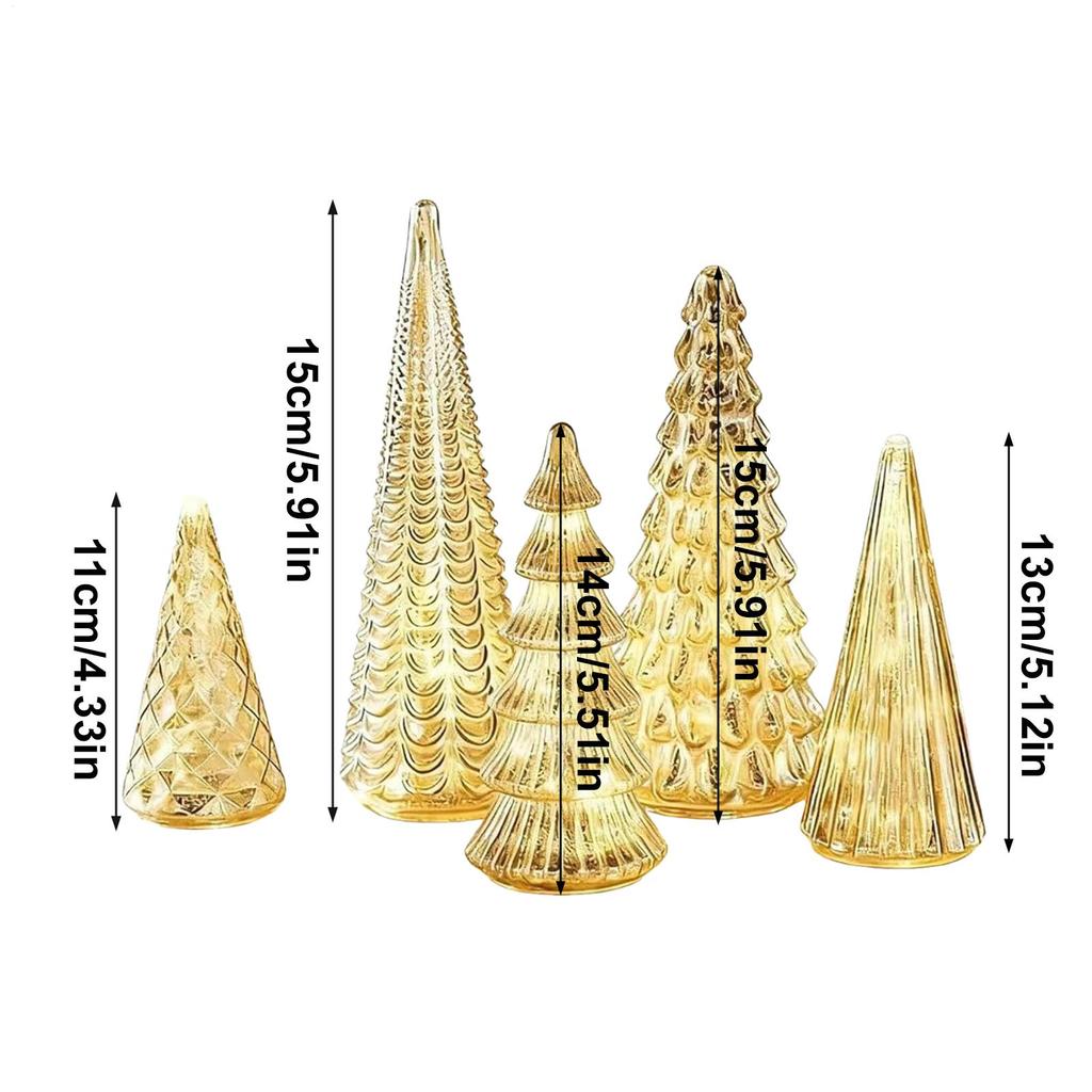 5 Pieces LED Party Decorations Christmas Trees with Lights LED Light Up Christmas Tree for Outdoor Desk Table Fireplace Bedroom