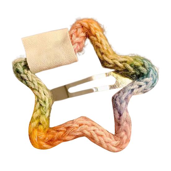 Радужная заколка для волос, плетеный цветок, сердце, звезда, облако, декоративная форма, аксессуары для волос, легкая заколка для волос для девочек