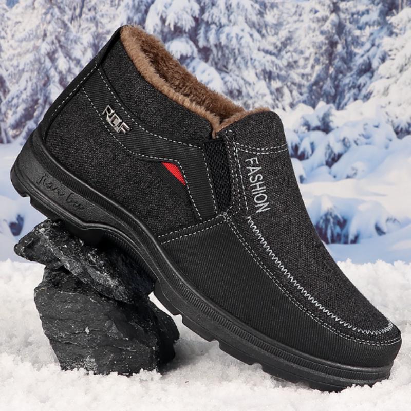 Men's Snow Boots for Warm and Comfortable Non-Slip Ankle Boots for Outdoor Hiking and Trekking - Plush-Lined Winter Shoes