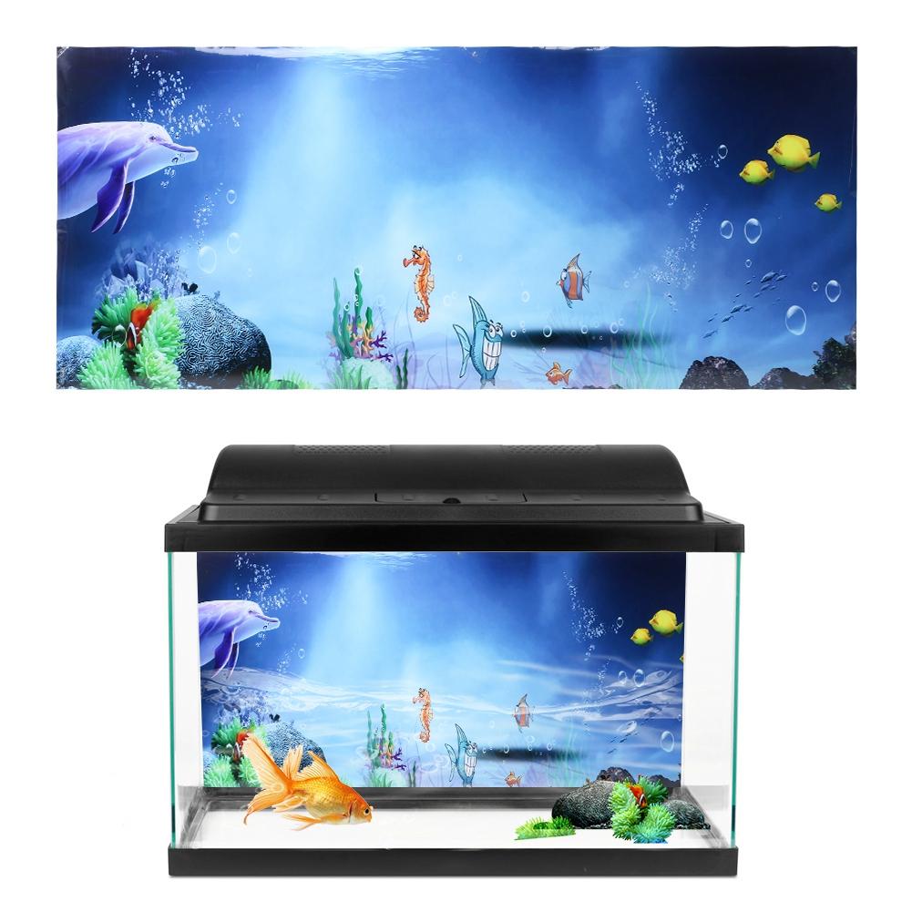 Waterproof Aquarium Background Wall Sticker Pvc Self Adhesive Fish Tank Picture Decoration(61*30cm )
