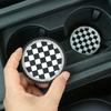 1PC Car Water Cup Pad Creative Diamond Inlaid Camellia Flower Storage Tank Non-Slip Mat Interior Decoration Products For Women